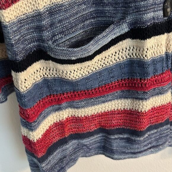 J. Jill Red White Blue Striped 3 Button Cardigan Size Small Petite - Picture 6 of 9